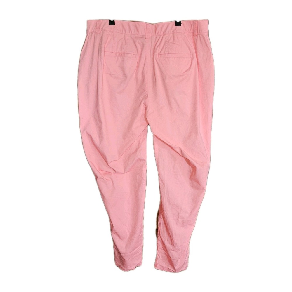 Lane Bryant Chino Pants Womens 20 Pink Peach Stretch Cotton Trousers Excellent